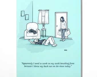 Funny Get Well Card - Back Thrown Out