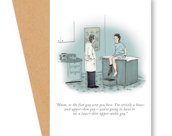 Funny Get Well Card - Upper Shin Guy
