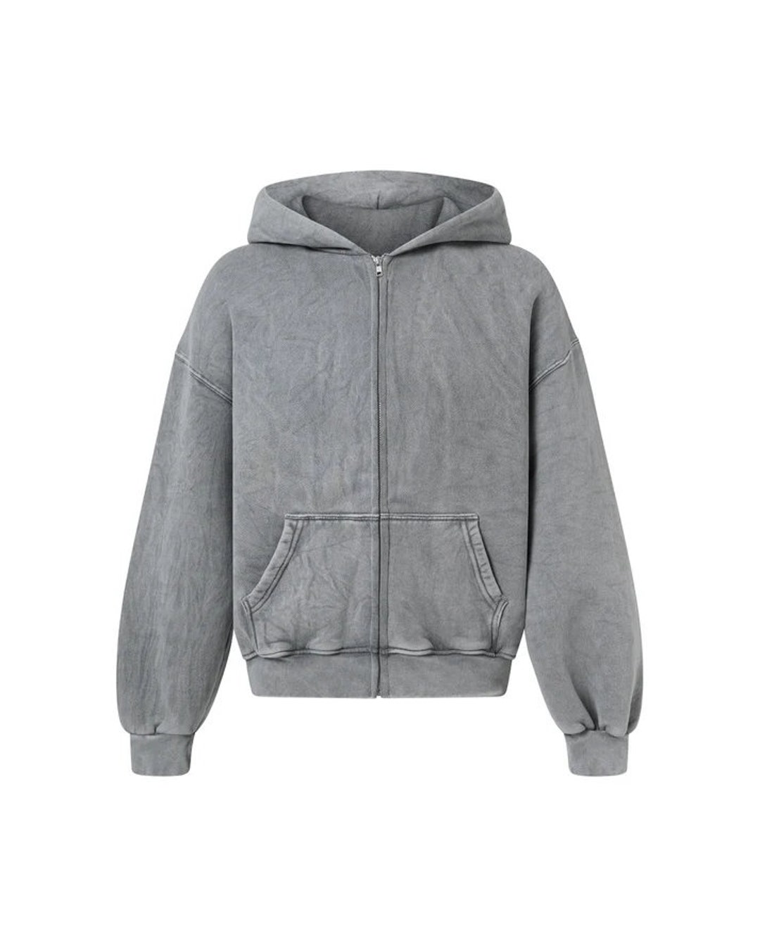450 GSM 'washed Vintage Grey' Zip Hoodie - Etsy