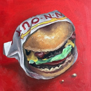 In-N-Out Double Double // Original Oil Painting on Panel