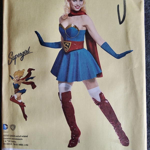 Simplicity 8185 Complete Uncut Factory Folds DC Comics Bombshells Sexy Costume Halloween Cosplay Size 6-14 Flying Sluttiness