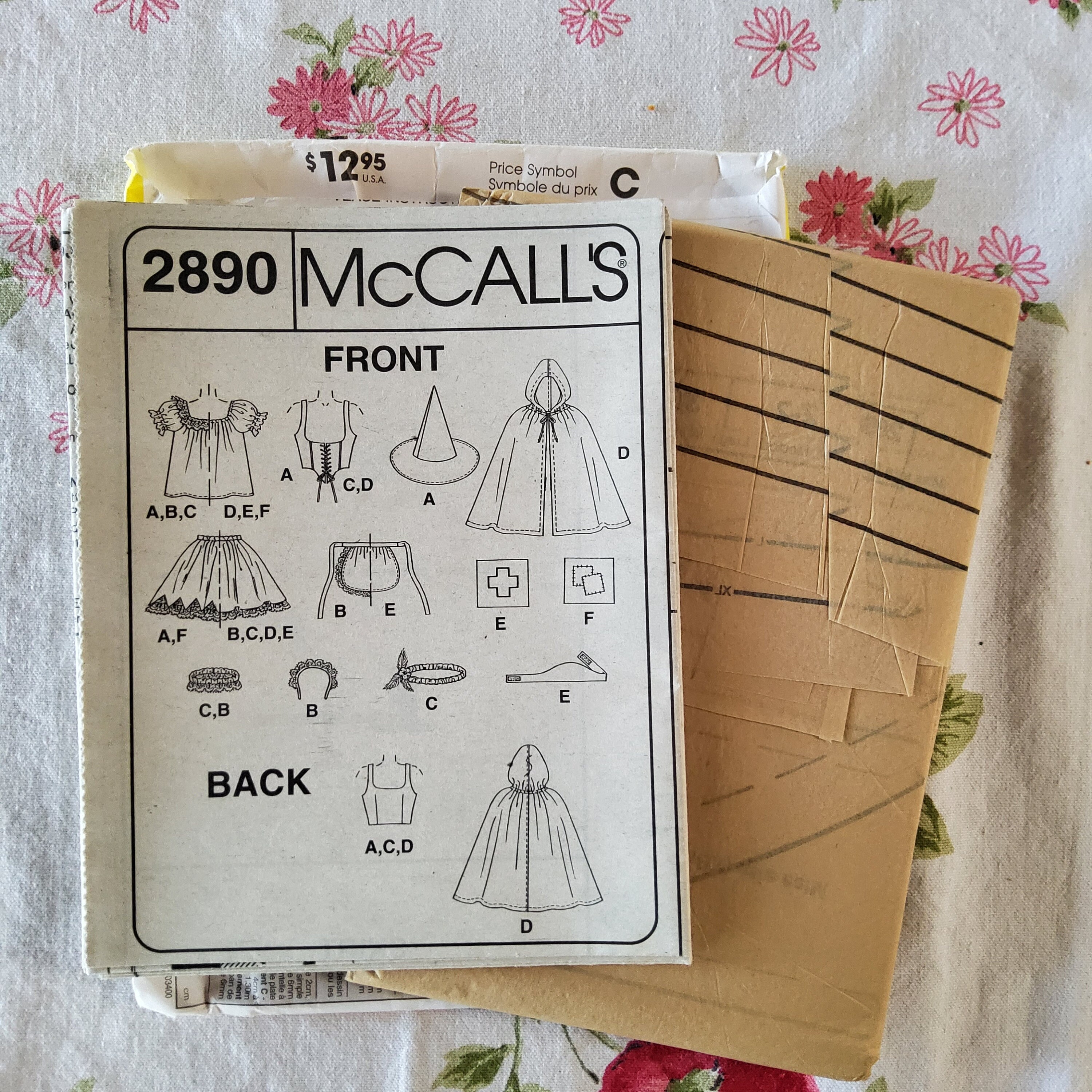 Mccalls 2890 Complete Uncut Factory Folds Costume Sewing Etsy