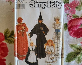 Simplicity 5372 7650 9809 9982 Complete Uncut Factory Folds Vintage 90s Sewing Pattern Costumes Witch Colonizer Prairie Angel Multi Sizes