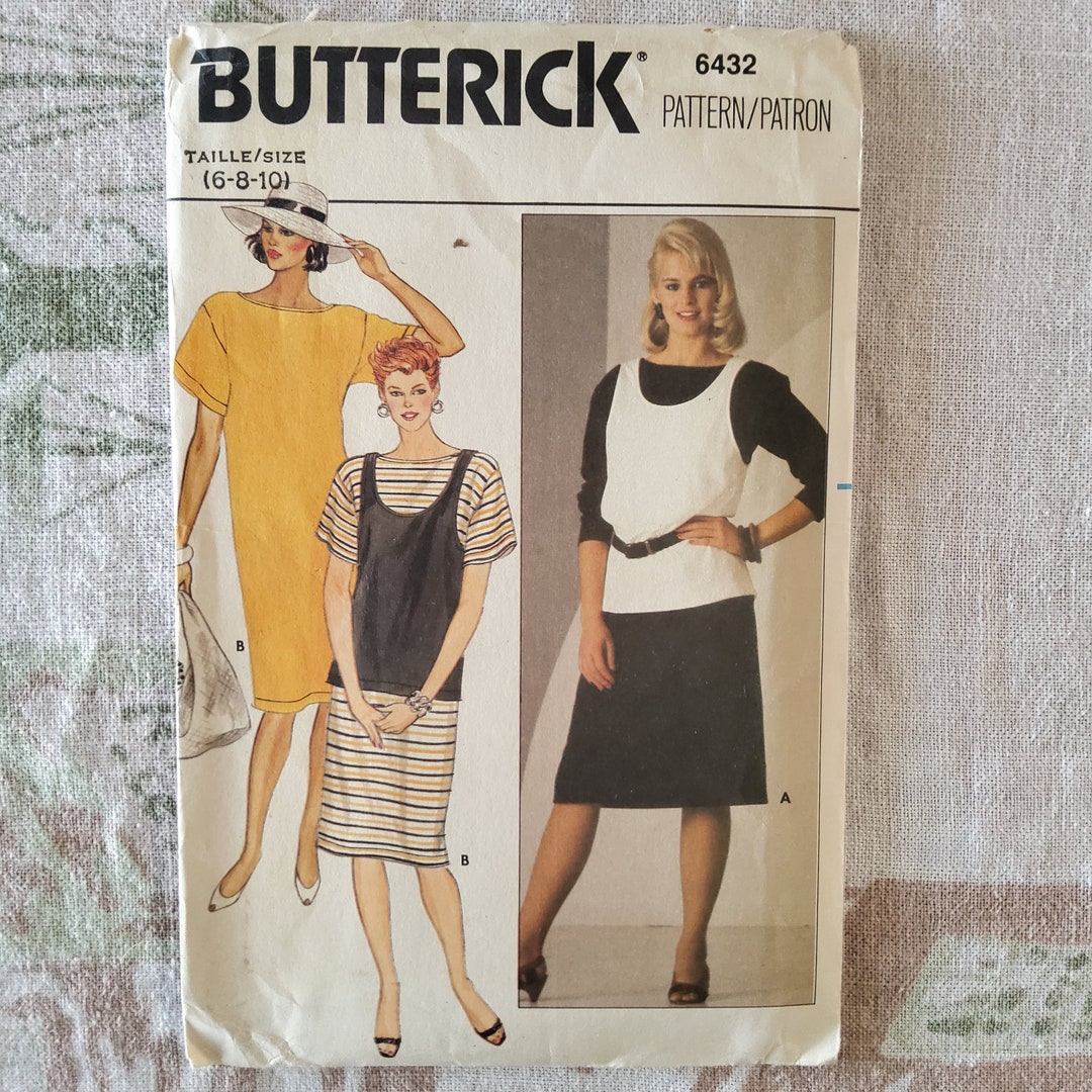 Butterick 6432 Complete Uncut Factory Folds Vintage 80s Sewing Pattern ...