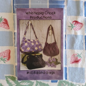Whistlepig Creek Productions 1158 Complete Uncut Factory Folds Sewing Pattern Boho Bags Purses Hobo Slouch Shoulder Bags