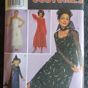 Simplicity 9309 Complete Uncut Factory Folds Easy Base Halloween Costume Sewing Pattern Angel Witch Devil Vampire Vamp Size 6 8 10 12