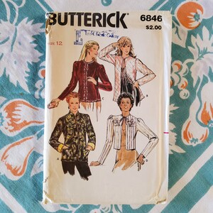 Butterick 6846 Komplett oklippt fabriksveckat vintage 80-tals sömnadsmönster för den klassiska quiltade jackan, mycket McClintock, flera storlekar tillgängliga
