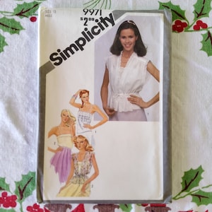 Simplicity 9971 Complete Uncut Factory Folds Vintage 80s Sewing Pattern Victorian Style Camisoles Sewing Pattern Size 12 Bust 34