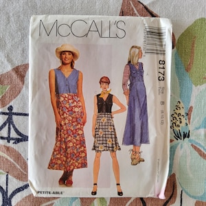McCalls 8173 Complete Uncut Factory Folds Vintage 90s Sewing Pattern High Waist Vest Style Dress Color Block Multiple Sizes Available