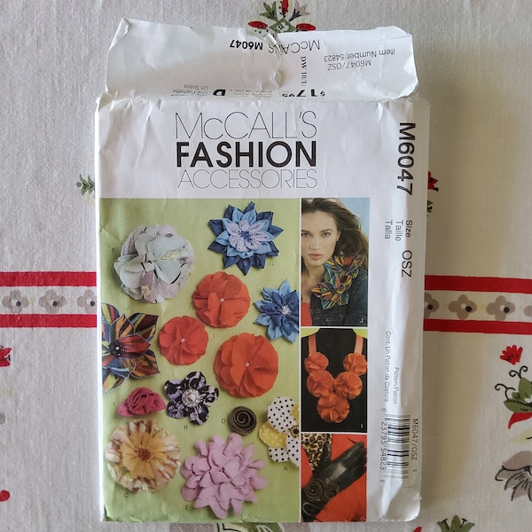 McCalls Fashion Accessories 6047 Complete Uncut Factory Folds Sewing Pattern Fabric Flower Embellishments Unlimited Possibilities Gifts More