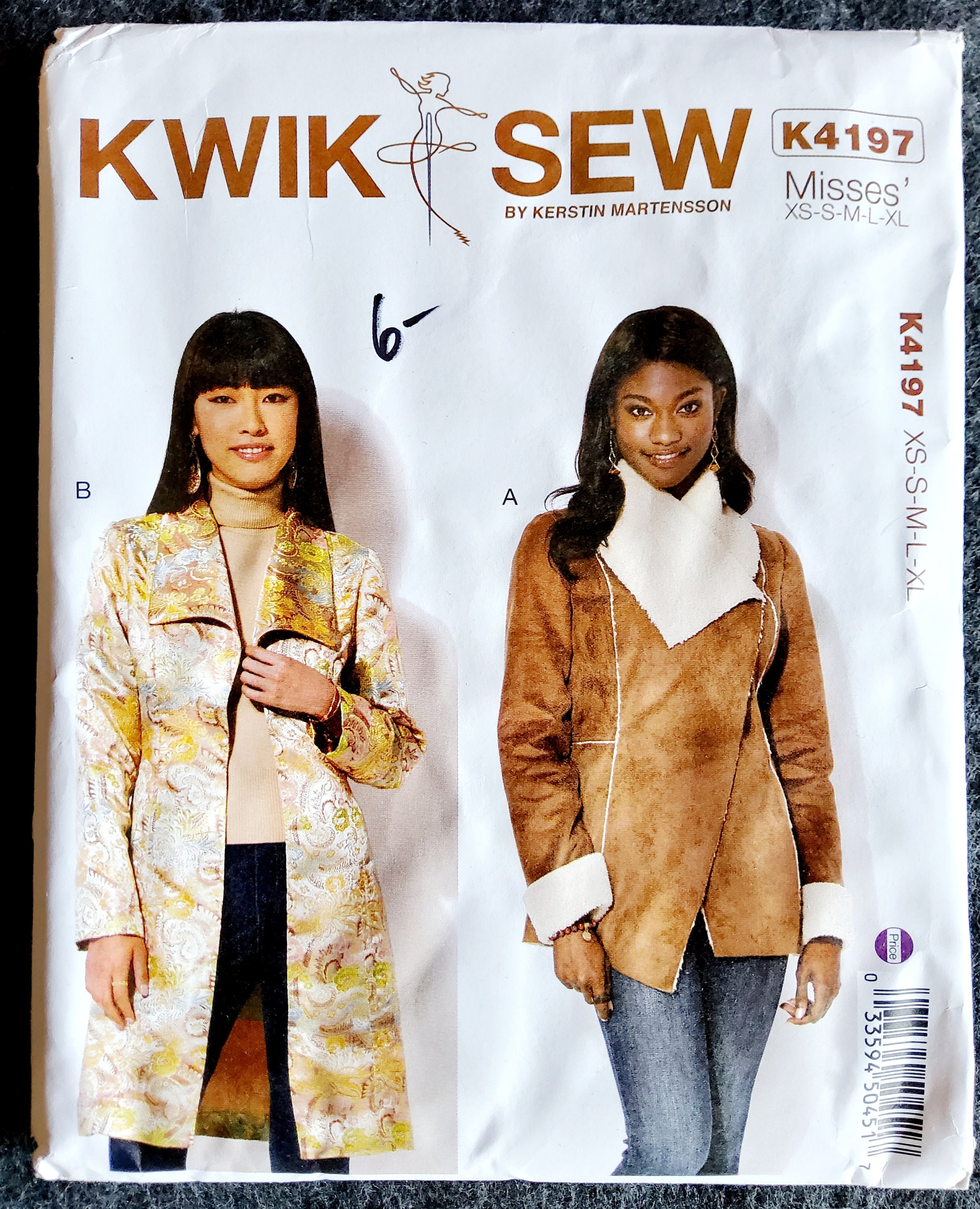 Kwik Sew 4197 Complete Uncut Factory Folds Gorgeous Misses Jacket