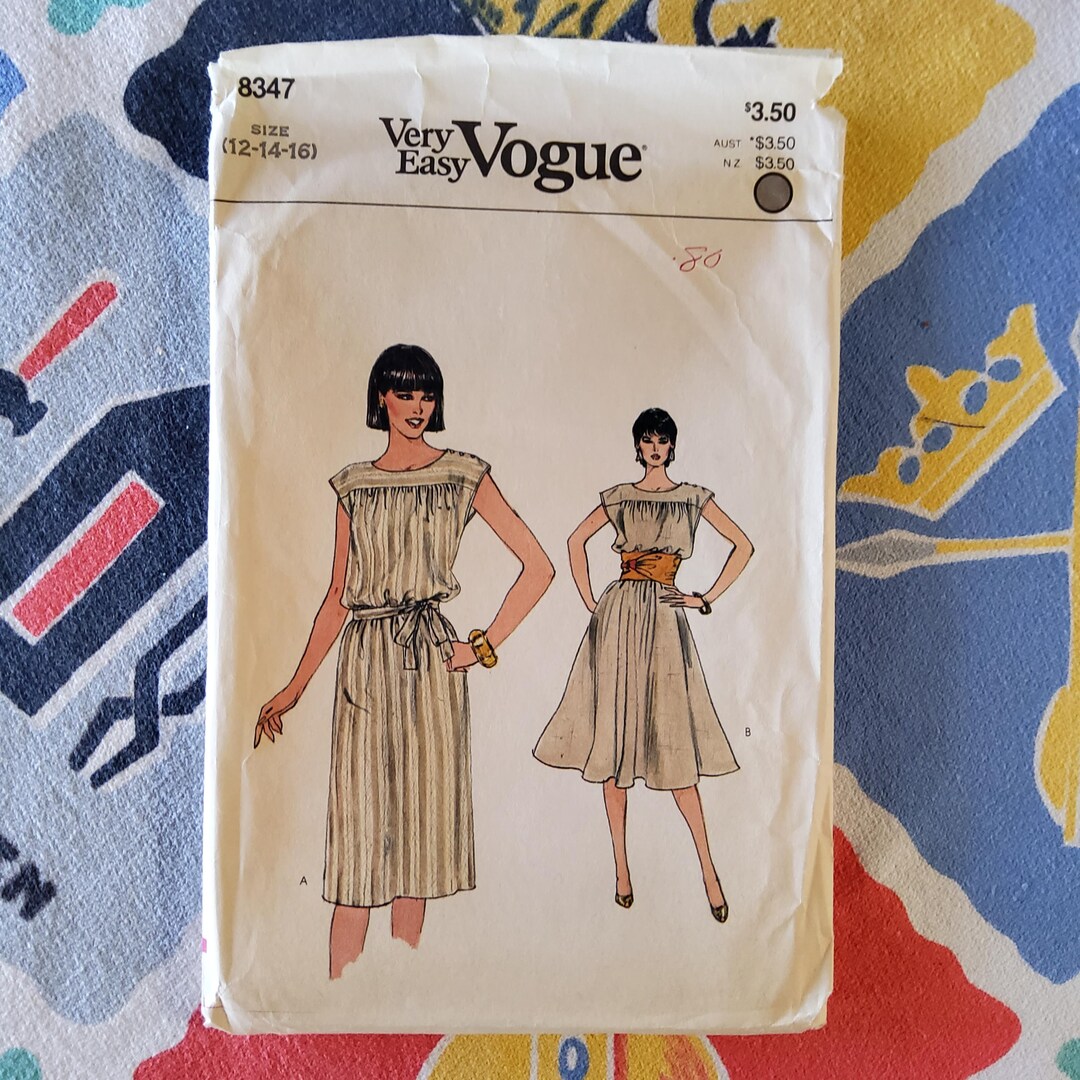 Vogue 8347 Complete Uncut Factory Folds Vintage 80s Sewing Pattern ...