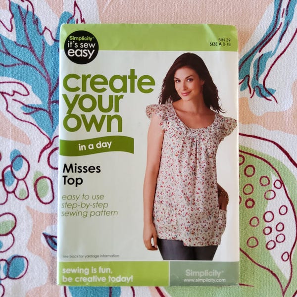 Simplicity 9032962 Complete Uncut Factory Folds 2010 Sewing Pattern Create Your Own In A Day If You Don't Care Or Make It Right Peasant Top