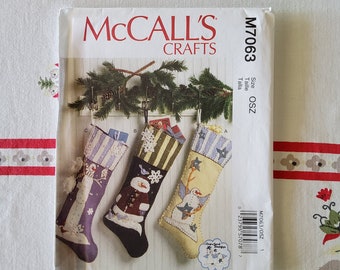 McCalls Crafts 7063 Complete Uncut Factory Folds Sewing Pattern Exquisite Wool Felt Christmas Stockings Heirloom Crawford Designs