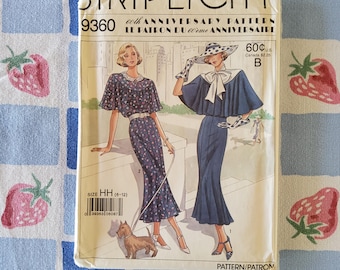 Simplicity 9360 Complete Uncut Factory Folds Vintage 80s 60 Year Anniversary 1928 Reproduction Dress Pattern Romantic Size 6-12 or 14-20