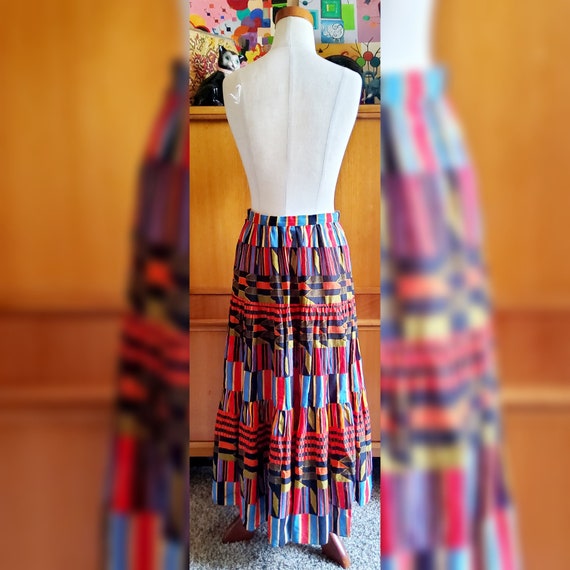 Vintage 80s Dutch Designer Helene Sidel Printed Tiered Skirt - Etsy