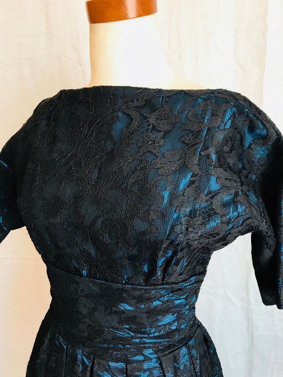 Hit Him Back Black Over Blue Taffetta Howard Wolf 1950s Etsy
