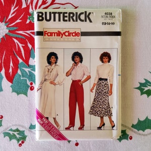 Butterick 4038 Complete Uncut Factory Folds Vintage 80s Sewing Pattern Gored Skirts Pleated Front Narrow Leg Trousers Multi Sizes Available