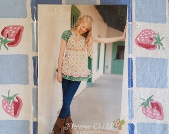Pink Fig 27 Komplett Uncut Fabrik Falten Schnittmuster Blumenkind Bauer Top für Teenies und Tweens Größe 10J 12J 14J 16J 6Miss 8Miss