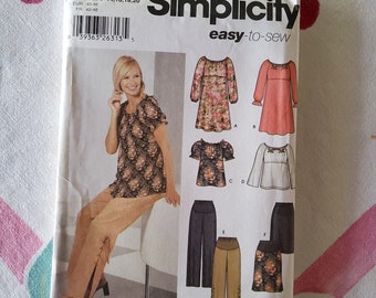 Simplicity 5756 Complete Uncut Factory Folds Vintage 2002 Sewing Pattern Edgy Street Smart Maternity Wardrobe Side Lace Pants Sz 14-20 36-42