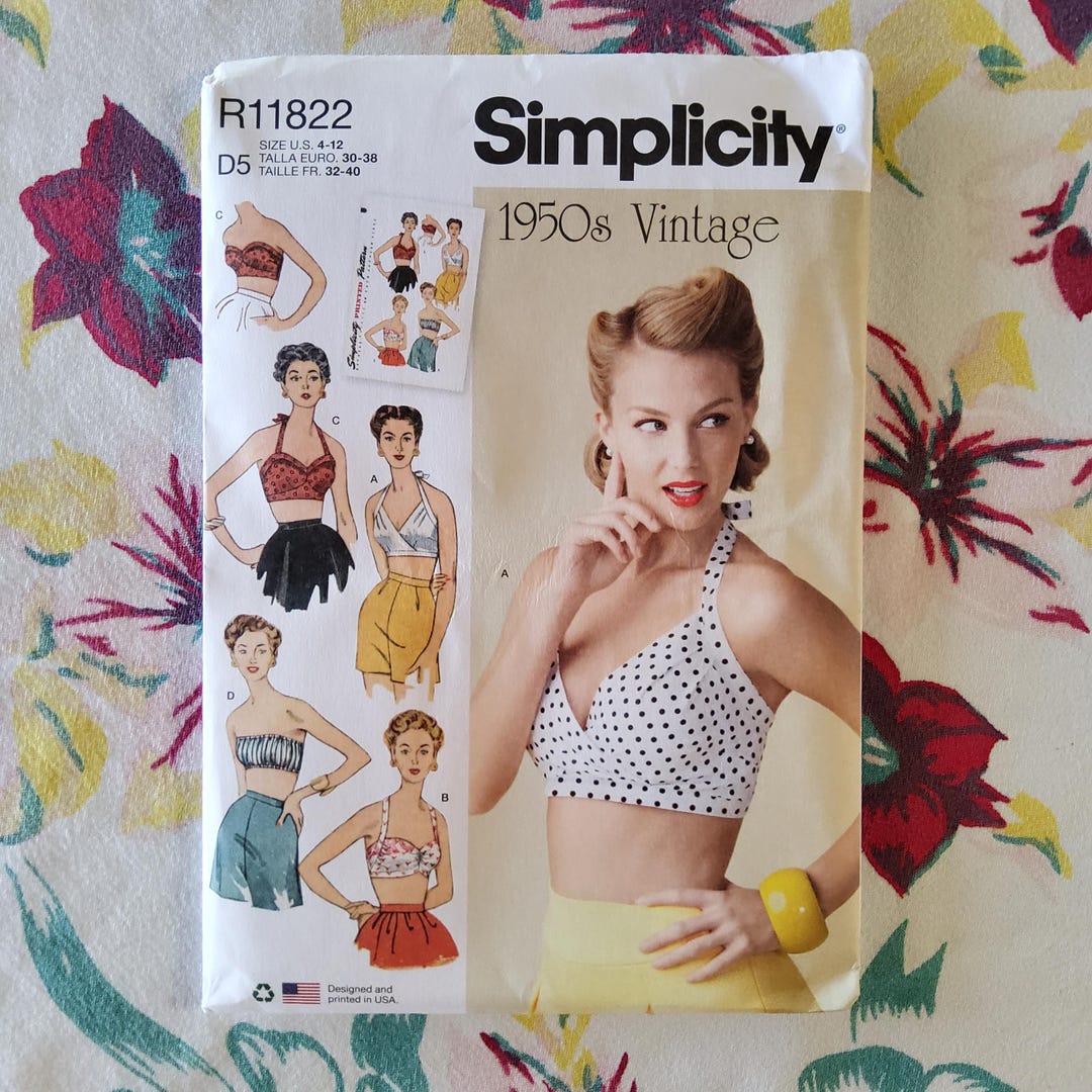 Simplicity 11822 Complete Uncut Factory Folds 1950s Reproduction Sewing ...