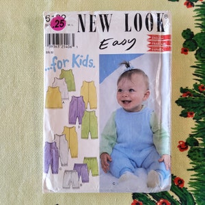New Look 6132 Complete Uncut Factory Folds Vintage 90s Sewing Pattern Baby Clothes Sleepers Overalls Capsule Wardrobe for the Littlest  S-L