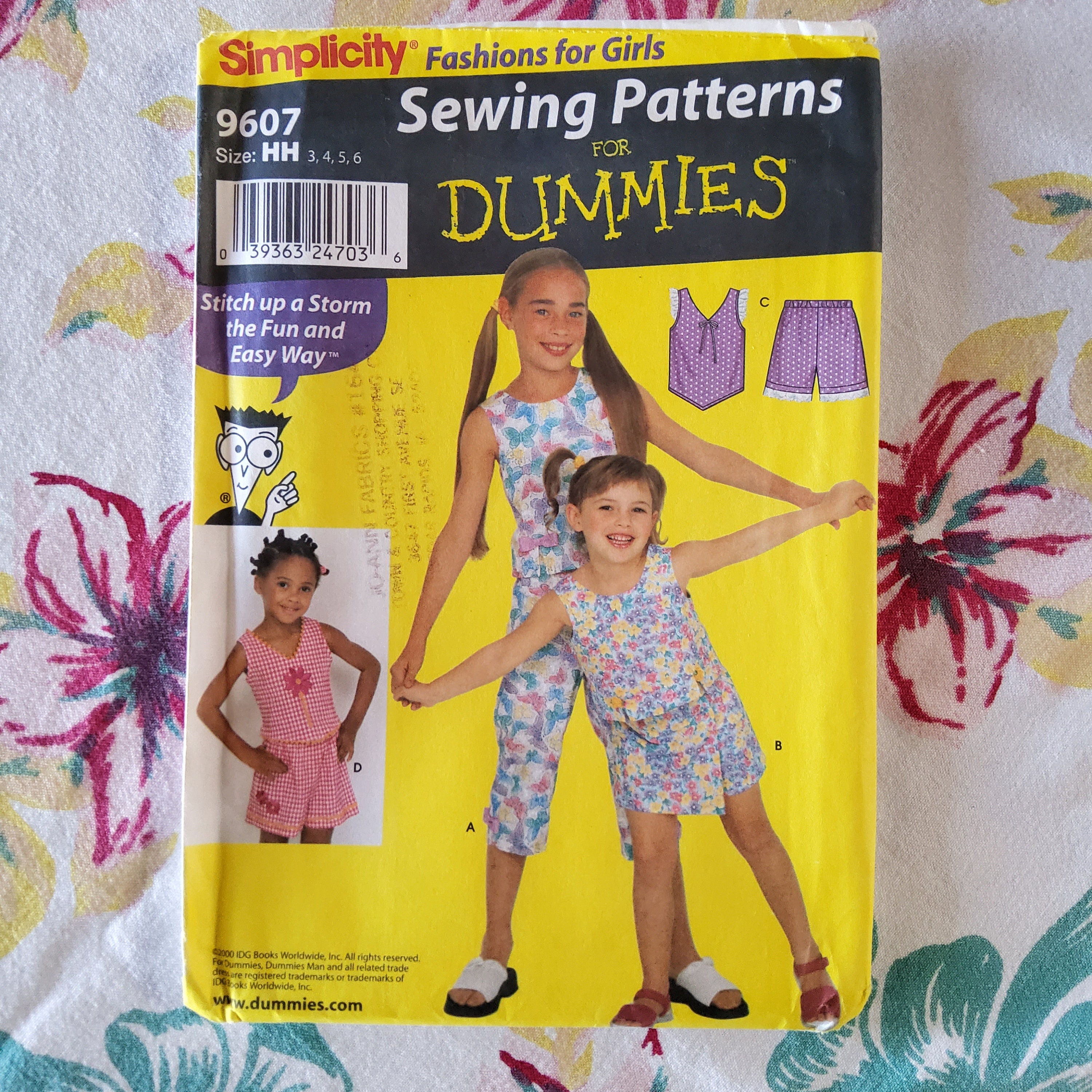 Simplicity 9607 Complete Uncut Factory Folds Sewing Pattern for Dummies  Kisd Summer Tops Shorts Capris Size 3 4 5 6 Chest 22-25 