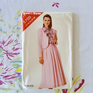 Butterick See & Sew 5700 Complete Uncut Factory Folds Vintage 1987 Sewing Pattern Skirt Suit Avon Lady Size 14-18