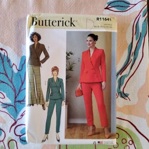 Butterick 11641 Komplett oklippt fabriksveck 2022 sömnadsmönster Power Suits för Wonder Women vinklad jacka med byxdräkt, flera storlekar Avl
