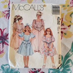 McCalls 4252 Complete Uncut Factory Folds Vintage 80s Sewing Pattern Overwrought All The Foofala Shaped Waist Princess Seam Puff Sleeve 14
