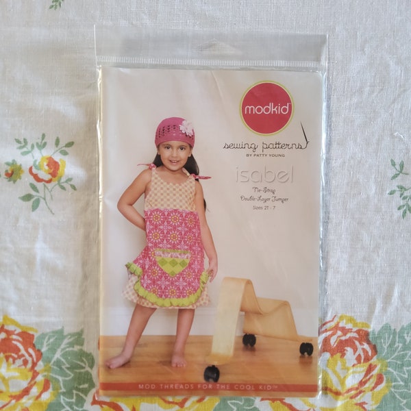 ModKid Isabel Sewing Patterns by Patty Young Kids Tie Strap Double Layer Jumper Quilter Cotton Play Clothes Size 2T - 7