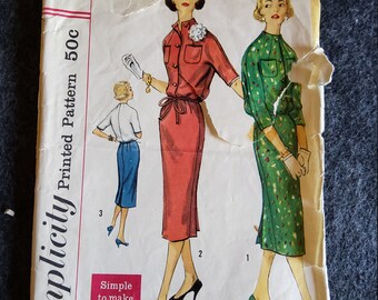 Patron De Couture Vintage 1955 McCalls B34 W28 - Pantalon Et Chemisier - Neuf