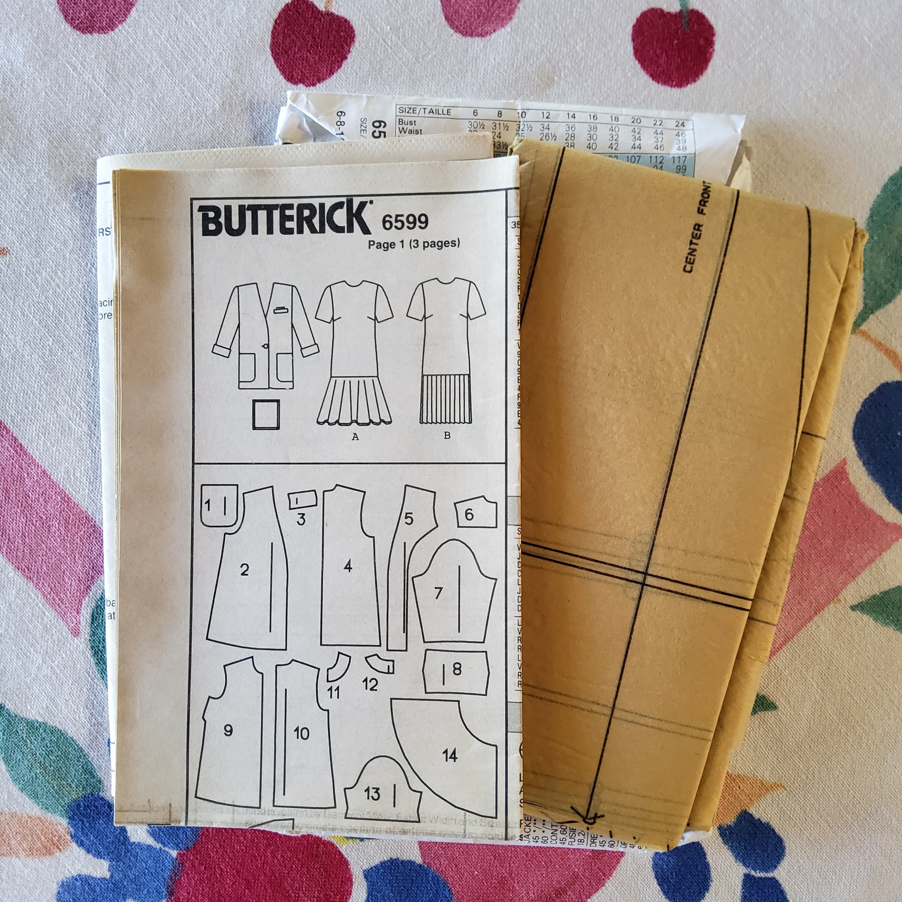 Hideous Pattern Butterick 6599 Complete Uncut Factory Folds Vintage 90s Sewing Pattern ...