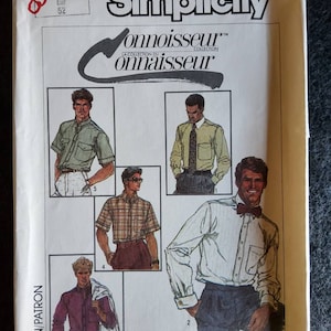 Simplicity 7015 Complete Uncut Factory Folds Vintage 80s Menswear Sewing Pattern Connisseur Collection Sew Him Your Love