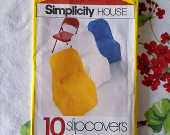 Simplicity House 119 Complete Unused Vintage 80s Sewing Pattern Quilted Folding Chair Covers Director's Chair Covers Slipcovers Chair Pads