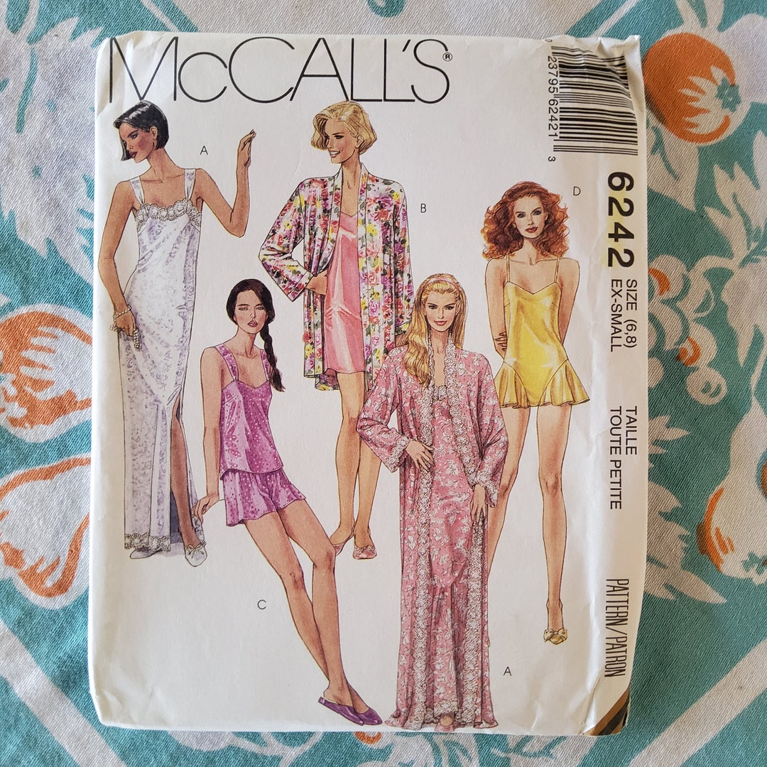 Patrón de costura vintage de los años 90 McCalls 6242, completo, sin  cortar, de fábrica, para lencería, ropa de dormir, con volantes, para oso  de