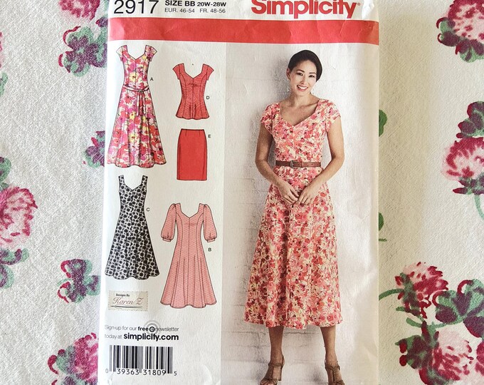 Simplicity 2917 Complete Uncut Factory Folds Sewing Pattern Princess ...