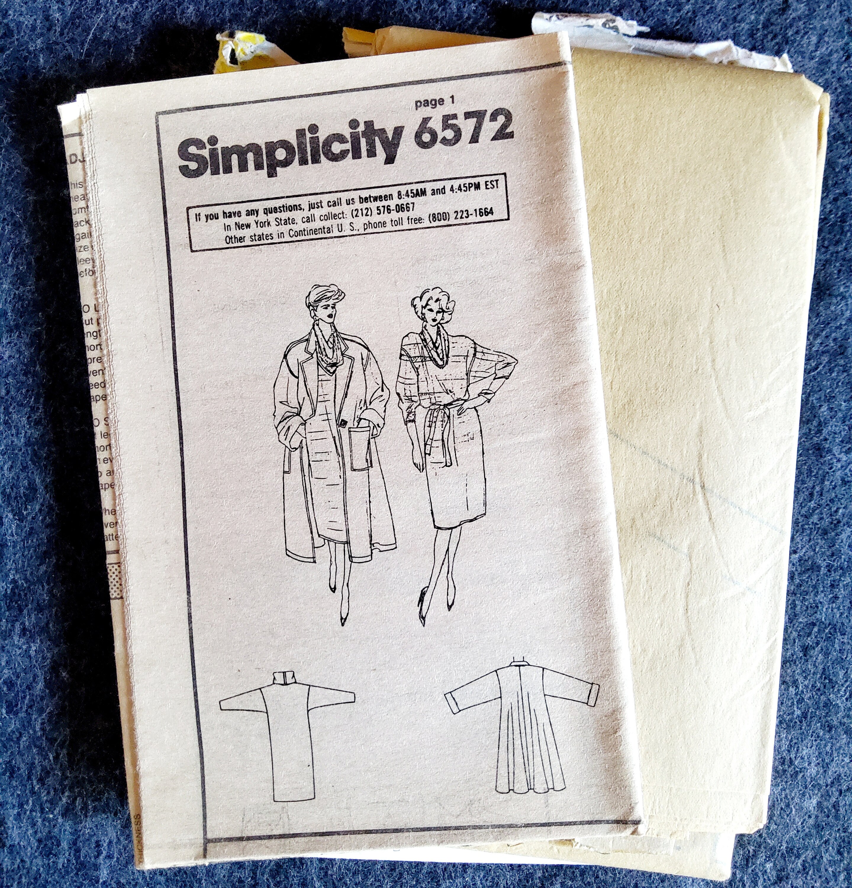 Simplicity 6572 Complete Uncut Factory Folds Vintage 80s