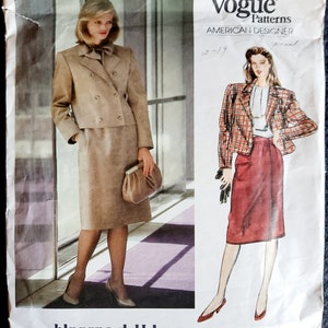 Vogue 1281 Complete 2 Pcs Cut the Rest in Factory Folds American Designer Vintage 80s Blassport ltd. Women&#39;s Suit Pattern Size 12 Bust 34