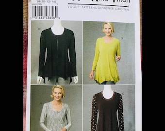 Vogue 8691 Complete Uncut Factory Folds Katherine Tilton Artsy Tunic Sewing Pattern 2 Size Ranges