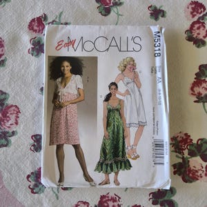 McCalls 5318 Complete Uncut Factory Folds 2007 Sewing Pattern Empire Waist Slip Style Sundress Size 6-12 30.5-34