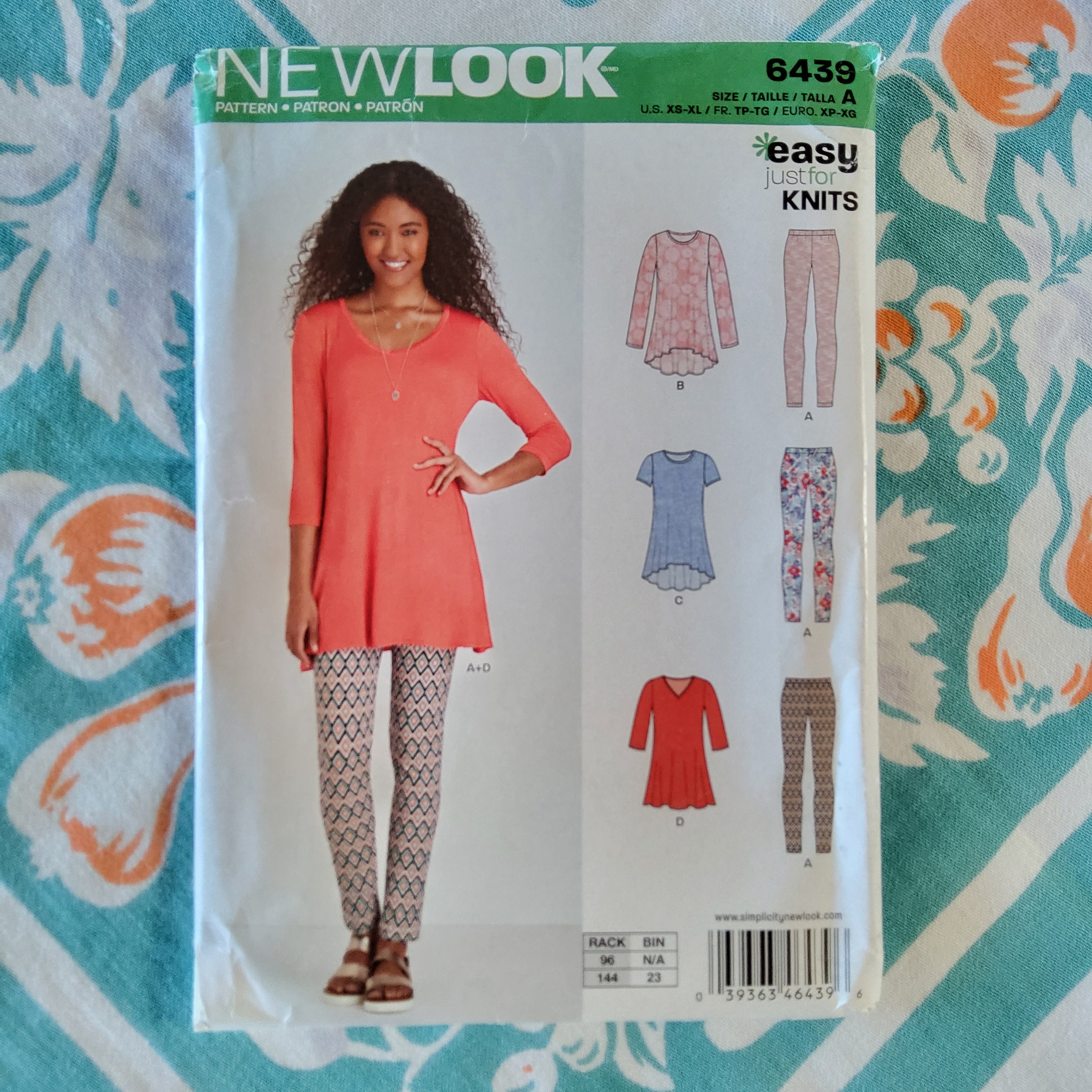 New Look 6439 Complete Uncut Factory Folds Sewing Pattern Knit High Low  Skater Style Tops and Leggings Size XS-XL Bust 30.5-46 