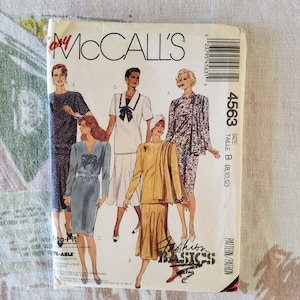McCalls 4563 Complete Uncut Factory Folds Vintage 80s Sewing Pattern Sack Dress Could Work for 1920s Also Loose Flared Skirt Multiple Sizes
