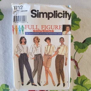 Simplicity 9712 Complete Uncut Factory Folds Vintage 90s Sewing Pattern Mary Duffy HOAX Tapered Pleated Pants or Shorts Work to Casual