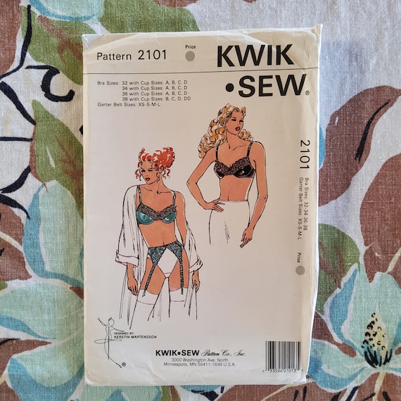 Kwik Sew 2101 Complete Uncut Factory Folds Vintage 90s Lingerie Sewing  Pattern RARE Lace Bra and Garter Belt Sz 32-38 A-DD XS L Sexy Times -   Israel