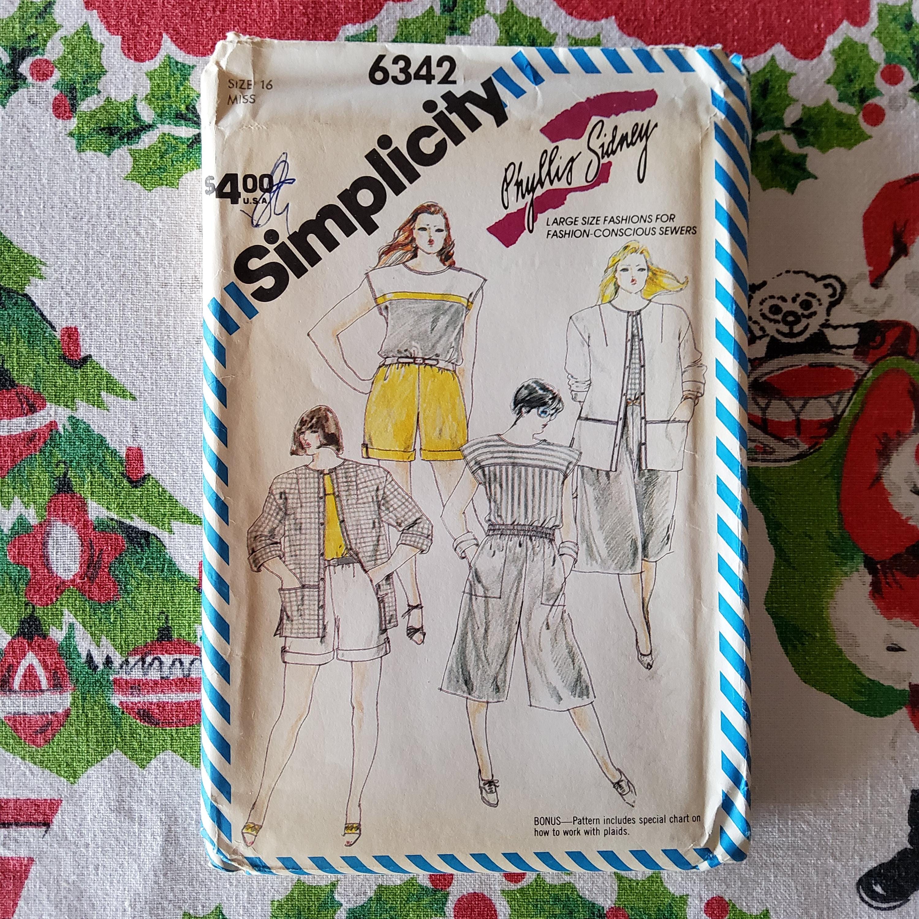 Simplicity 6342 Complete Uncut Factory Folds Vintage 80s Sewing