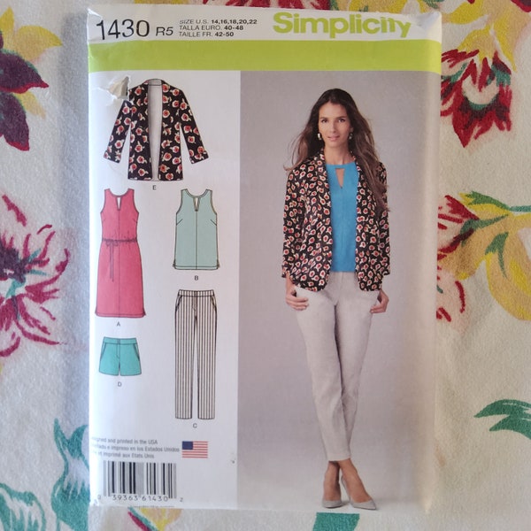 Simplicity 0523/1430 Complete Uncut Factory Folds Business Casual Capsule Wardrobe Sewing Pattern Chic Great for Travel