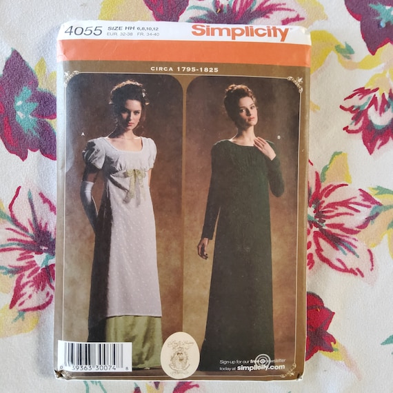 Simplicity 4055 Complete Uncut Factory Folds Sewing Pattern Empire