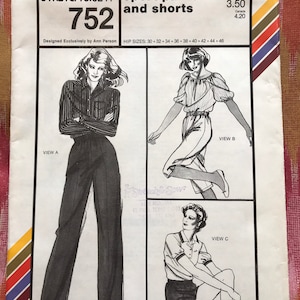 Stretch & Sew 752 Complete Uncut Factory Folds Sport Pants and Shorts Vintage 80s Sewing Pattern Timeless