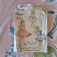 1960 Simplicity Sewing Pattern # 3608 Girls' Puffy Sleeve Blouse & Full ...